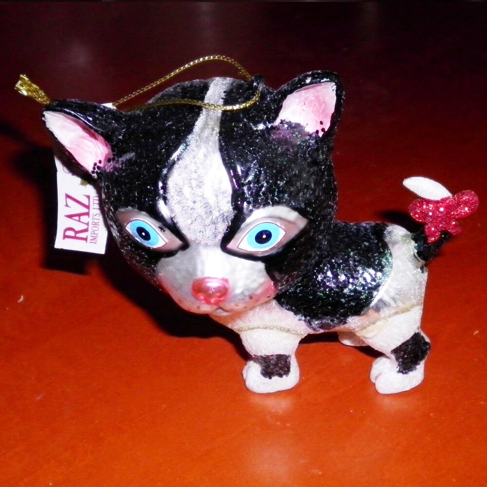 RAZ Imports Kitten with Bow on Tail Ornament 3119047